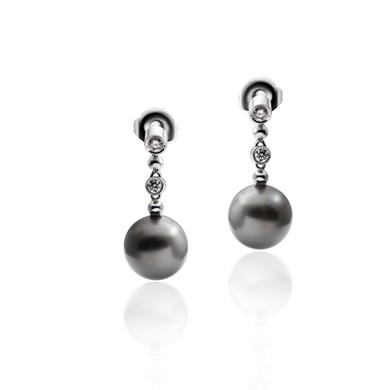 Boucles d'oreille avec perle noir 