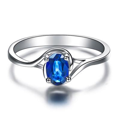 Baque en argent avec pierre bleu 